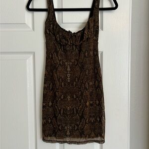 Urban Outfitters Brown Snake-Print Women's Dress